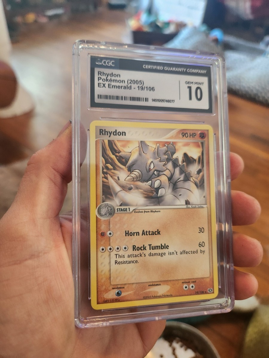 POP 22) CGC 10 GEM MINT 2005 Pokémon EX Emerald RHYDON 19/106 2005