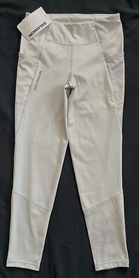 SALOMON Cross Run 25'' Tight Oyster Mushroom Leggings # C20382 Womens S   *NEW*