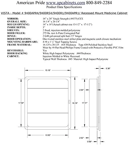 Медицинский шкаф American Pride 14 «X18» 9400AR1 - Изображение 2 из 2