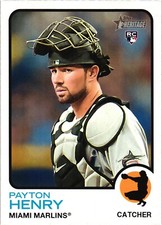 2022 Topps Heritage #656 Payton Henry Miami Marlins RC Rookie Baseball Card