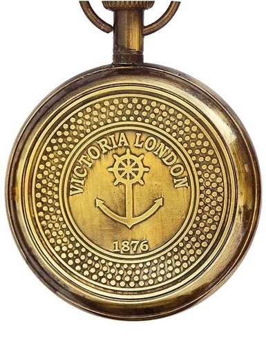 Antique Brown Finish Brass Desk Clock Base Compass Nautical Gift - Picture 4 of 7