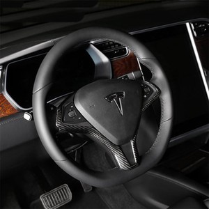 Details About Carbon Fiber Car Steering Wheel Insert Trim Frame Cover For Tesla Model S 16 17