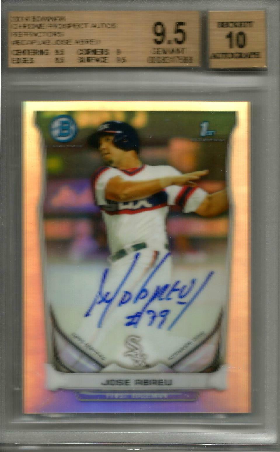 Jose Abreu 2014 Bowman Chrome Refractor Autograph Rookie #328/500 BGS 9.5 Gem