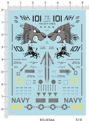 C.X. 1/72 USAF US VF-213 Black Lions F-14B F-14D Tomcat Fighter Model Decal 519