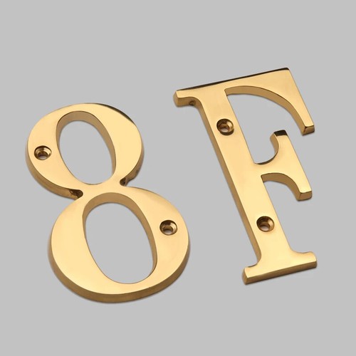 Solid Brass 4" House Number Apartment Door Home Mailbox Address Outdoor Sign#0-9 - Picture 24 of 39