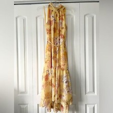 Eliza J Halter Neck Chiffon Maxi Dress in Yellow Floral