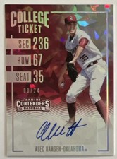 Alec Hansen 2016 Elite EE Contenders Cracked Ice Autograph #’D /24 Oklahoma ESE