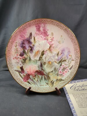 W.S. George Collector Plate 1991 ''Iris Quartet'' Lena Liu 1st Issue of Series 