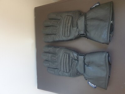 Crane Sports schwarze Motorradhandschuhe - Leder, TechTex, Thinsulate, Gr. 8