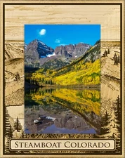 Steamboat Colorado Laser Engraved Wood Picture Frame Portrait (5 x 7) 