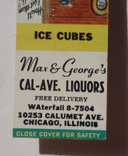1950s Max & George's Cal-Ave. Liquors 10253 Calumet Ave. Chicago IL Cook Co MB