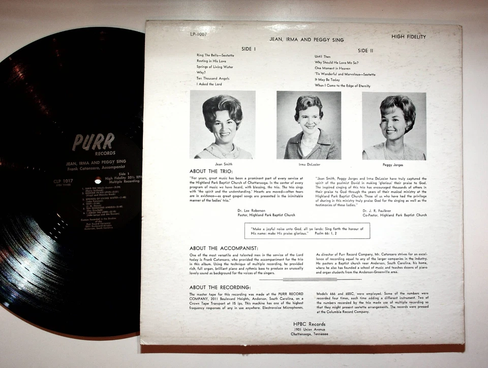 Highland Park Baptist Church Trio Praising Him With Harmony Vinyl LP Record VG+ - Image 2 of 4