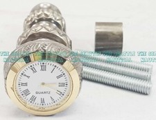 Antique Brass Knob Handle Only Clock/Quartz on Top for Wooden Walking Cane Stick