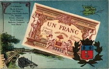 Old postcard Un Franc (165219)