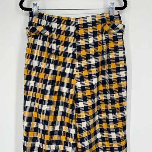Topshop Tara Check Twill Crop Trouser Pants Women Size 6 High Rise Stretch Multi - Picture 8 of 12