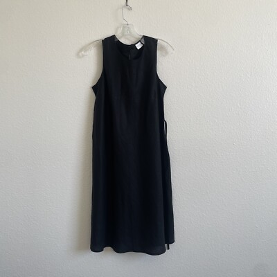 In Due Time Maternity Linen Blend Dress Womens Medium Black