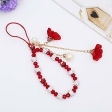 Women Girl Phone Strap Charm Flowers Cellphone Jewelry Beads