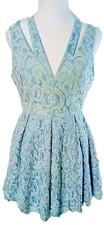 Tempt Collection Blue Party Dress Size 8 Sleeveless Fully lined Lace Over