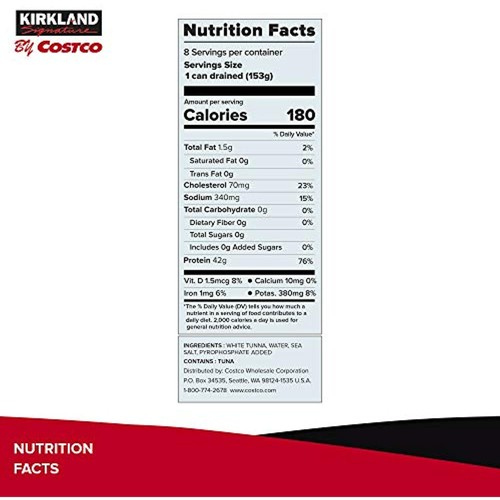 Kirkland Signature Solid White Albacore Tuna, 56 Ounce - Picture 6 of 19