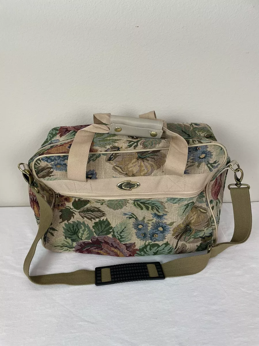 Vintage Concourse Floral Tapestry Duffle Bag 18 x 12 X 6 Weekender Bag