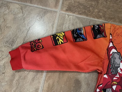 Vintage 2004 Power Rangers Dino Thunder Kids Long Sleeve Jersey T Shirt Size 5 6 - Picture 8 of 22