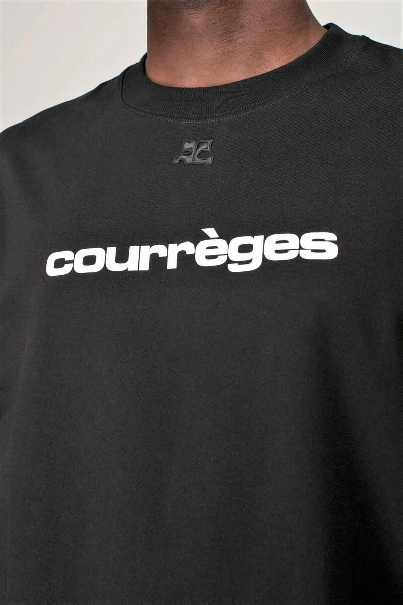Courreges 'Logo-Print & Emblem' Men's Designer T-Shirt S Courreges 'Logo-Print & Emblem' Men's Designer T-Shirt S