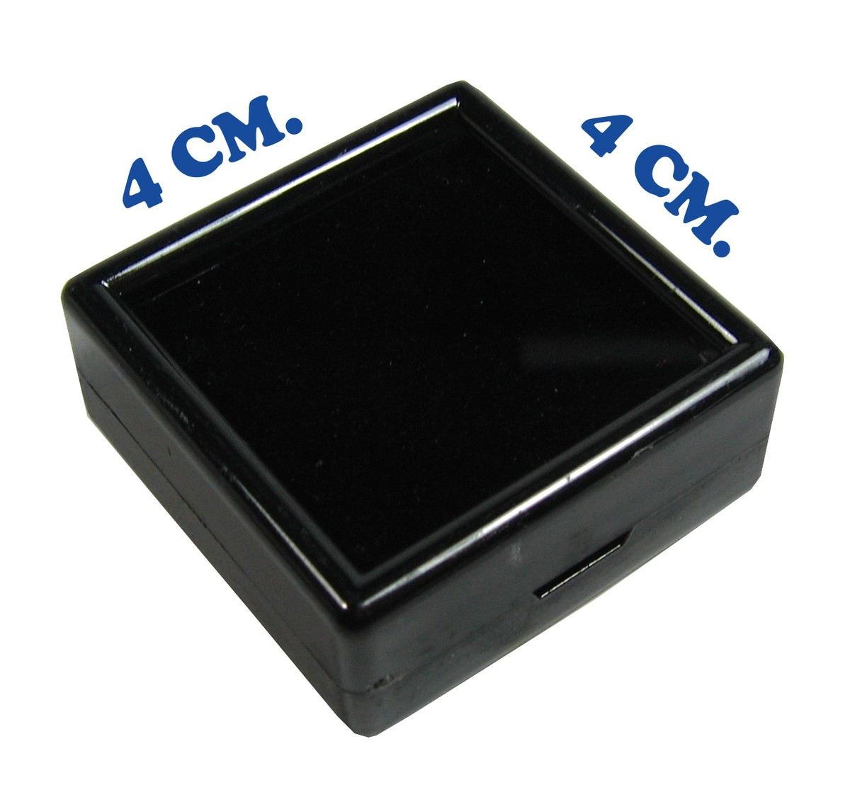 Gemoflove Glass Top Black Jewelry Display Box – 4x4 Cm – Gem/Diamond Showcase Jar – New With Tags