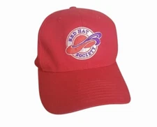 Light Wear Red Hat Society Baseball Cap Logo has Red White Fiber Optic LEDs