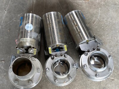 Lot Of 3 GEA VVE-OD3  -KZ- STAINLESS STEEL ACTUATOR VALVE Used 4.8-8 Bar 116psi