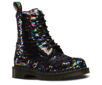 Dr. Martens 8 Loch 1460 Sequin Rainbow Silber 24594980 - Bild 1 von 4