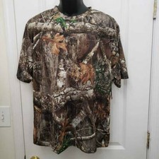 Realtree By Antler Creek Mens Graphic T-Shirt Green Camouflage Crew Neck L New