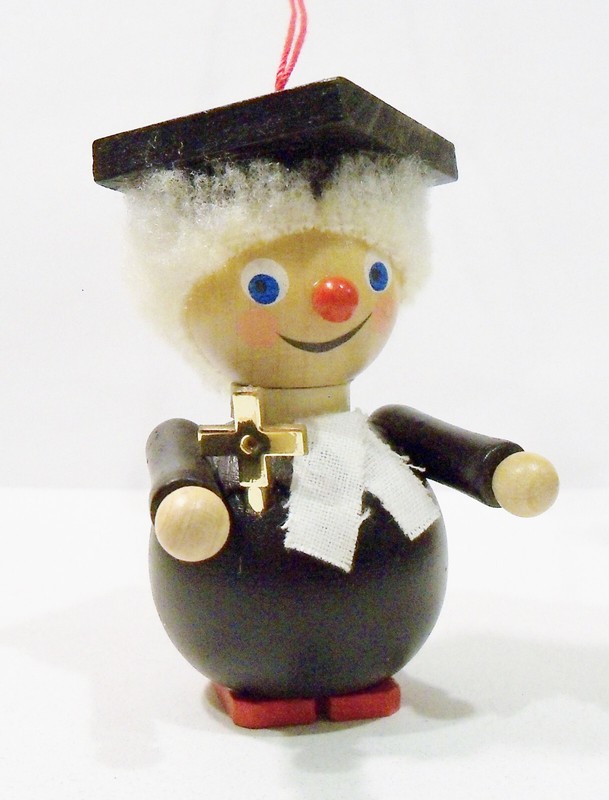 Steinbach West Germany Priest Minister Clergyman Religious Wooden Wood Ornament