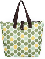 Grande Borsa Pieghevole Riutilizzabile Leggera Giallo Verde Maculato Oxford Shop
