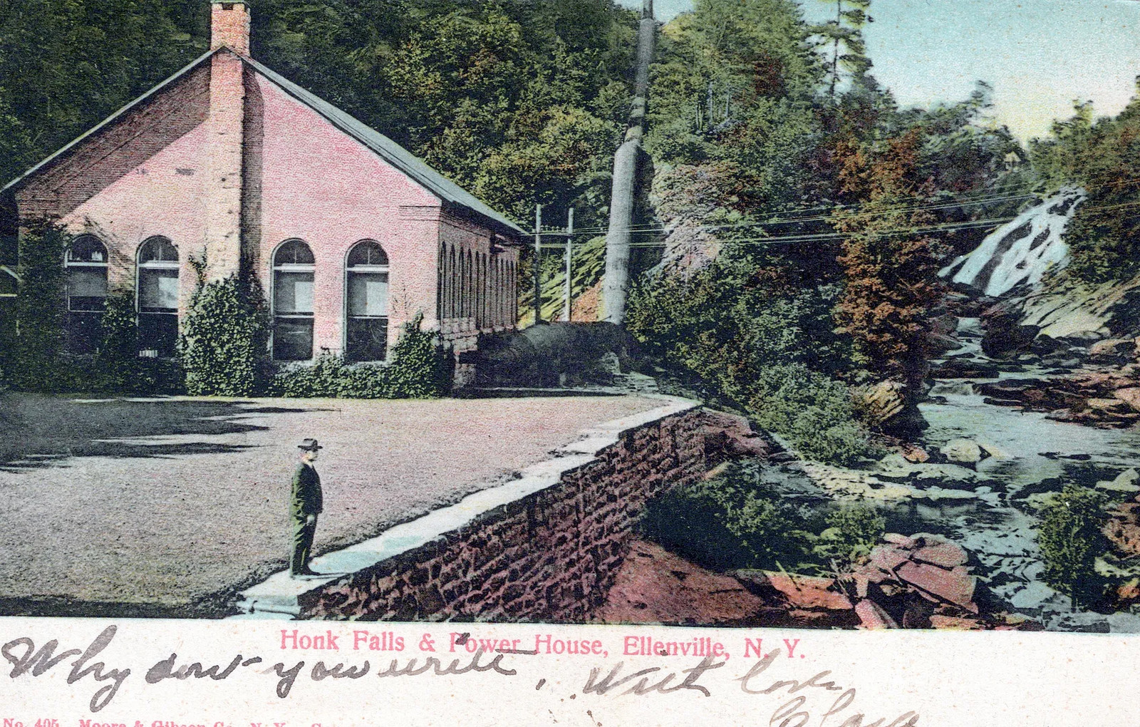 ELLENVILLE NY - Honk Falls And Power House Postcard - udb - 1906