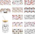12 Sheets UV DTF Cup Wraps - Bowknot Strawberry Ghost Pumpkin Transfer Decals fo