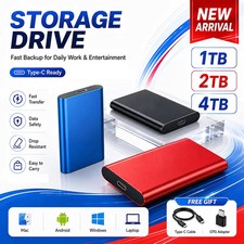 16TB Portable SSD External Drive Hard Disk USB Laptop Mac PC Storage Notebook