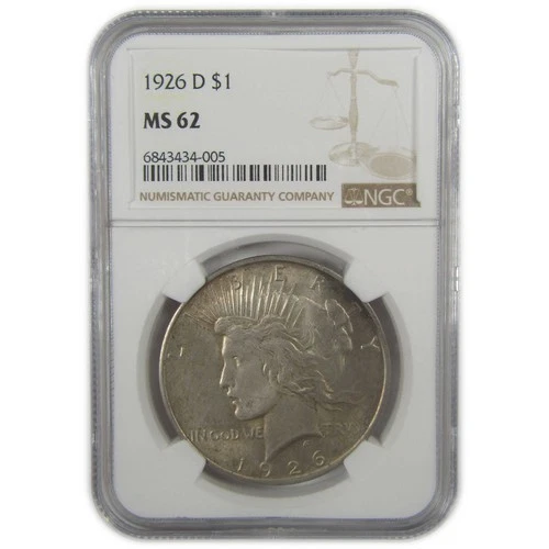 1926 D Peace Dollar MS 62 NGC Silver Uncirculated $1 Coin SKU:I22020