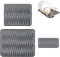 3-Teilige Abtropfmatte Aus Silikon – Klein, Mittel, Groß, Bpa-Frei, Abtropfmatte
