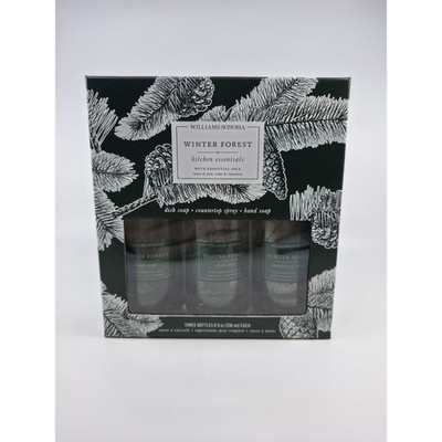 Williams Sonoma Winter Forest Kitchen Essentials 3 Piece Set Soap & Spray NEW