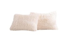 Luxury Long Hair, PV Fur, Faux Fur Standard Sham 20"x26" Standard Sham Cream