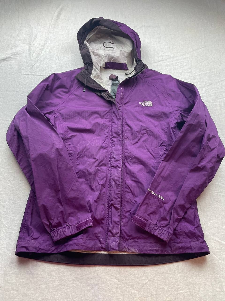 The North Face Hyvent 2.5L Jacket Womens Small Purple Full Zip Hooded Outdoor