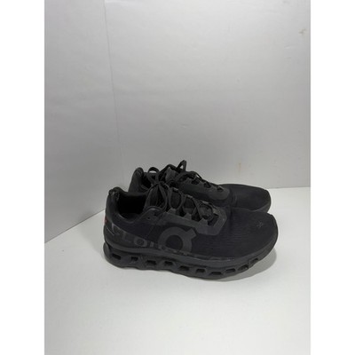 On Cloudmonster Mens Running Shoes All Black Size 8 w/ minor flaw