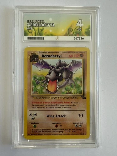 Ace Grading 4  Aerodactyl Unlimited Fossil 16/62