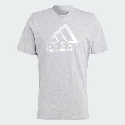 Adidas Sportswear Future Icons Metallic - Tee Big Logo Grau - Größe L Herren