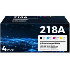 218A Toner Cartridges 4 Pack Standard Yield, Black, Cyan, Magenta, Yellow