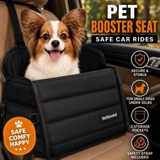 Dog Car Seat Booster Bed Carrier for Small Dogs Under 30lbs Black