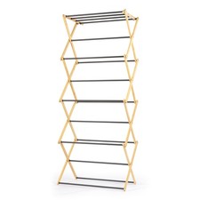 Image of Beldray 4 Tier Clothes Airer – Bamboo Frame, 8M Drying Space, Foldable Design