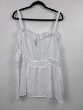 Torrid women's 4X white sleeveless whimsical fairy peasant blouse cottagecore