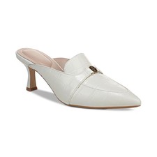 Women's Britaa Croco Kitten Heel Mules White Croco SZ 9