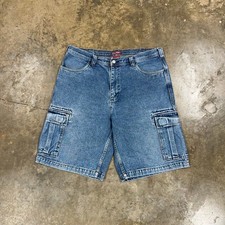 Vintage Y2K Faded Glory Cargo Denim Jean Shorts Size 36